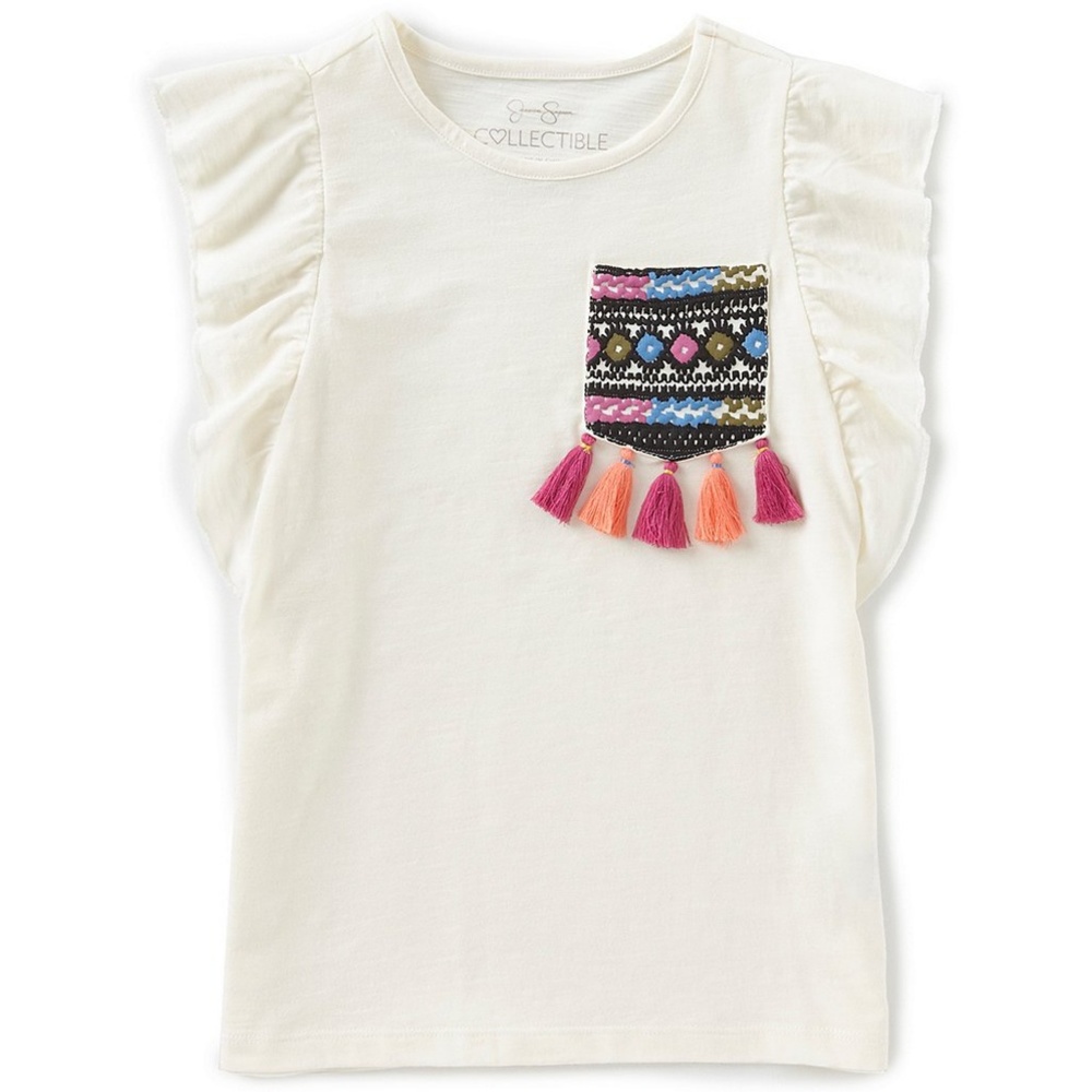Jessica Simpson Milo Embroidered Pocket Tee